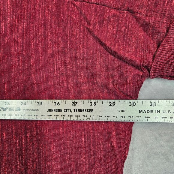 Cj Banks Womens 2X Red Cotton Blended Oversized Top Boxy bold Red Stretchy Knit - Picture 2 of 10
